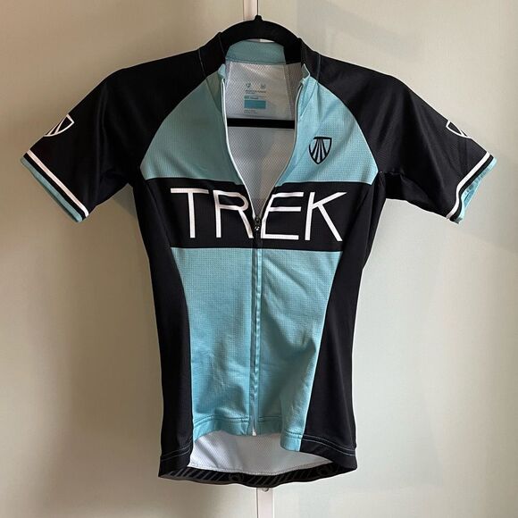 Trek Bontrager Teal & Black Short Sleeve Cycling Shirt - Picture 1 of 4